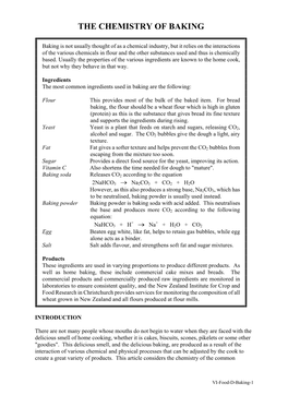 The Chemistry of Baking