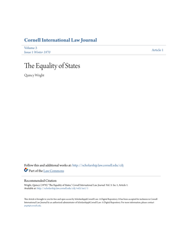 The Equality of States