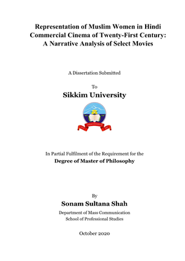 Representation of Muslim Women in Hindi Commercial Cinema of Twenty-First Century: a Narrative Analysis of Select Movies