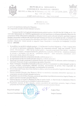 REPUBLICA MOLDOVA CONSILIIJL RAIONAL ORI IEI MD 3505, Or