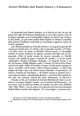 Pdfantonio Machado, Juan Ramón Jiménez Y El Romancero / Antonio