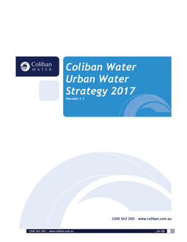 Coliban Water Urban Water Strategy 2017 Version 1.1