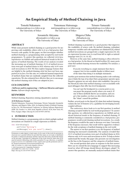 An Empirical Study of Method Chaining in Java