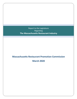 Massachusetts Restaurant Promotion Commission March 2020