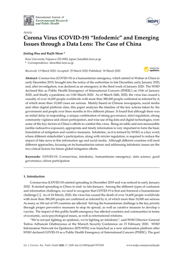 (COVID-19) “Infodemic” and Emerging Issues Through a Data Lens: the Case of China