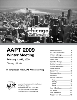 AAPT 2009 Meeting Information