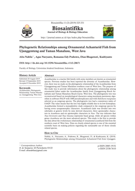 Biosaintifika 11 (3) (2019) 325-331 Biosaintifika Journal of Biology & Biology Education