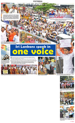 Sri Lankans Speak in One Voice