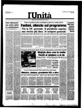 Fischi Al Sindaco E Ai De Nltà Di ^ Questo Strumentò* Politica Economica, E Sull'at­ Time Della Camorra Sono Già *''