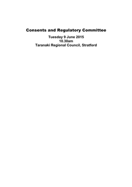 Consents and Regulatory Committee Agenda