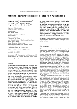 Antitumor Activity of Spinasterol Isolated from Pueraria Roots