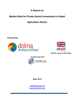 Market Data for Private Sector Investments in Agriculture in Nepal