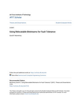 Using Relocatable Bitstreams for Fault Tolerance