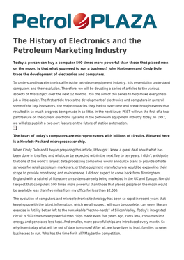 The History of Electronics and the Petroleum Marketing Industry