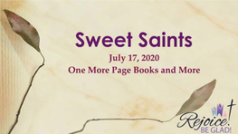 Sweet Saints July 17, 2020 One More Page Books and More María Natividad Venegas De La Torre