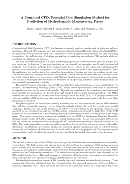 A Combined CFD/Potential Flow Simulation Method for Prediction of Hydrodynamic Maneuvering Forces