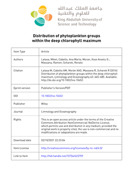 Distribution of Phytoplankton Groups Within the Deep Chlorophyll Maximum