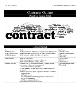 Contracts Outline (Waldron, Spring 2012)