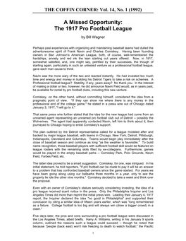 The 1917 Pro Football League