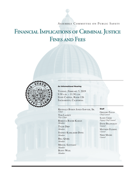 Financial Implications of Criminal Justice Fines and Fees February 5