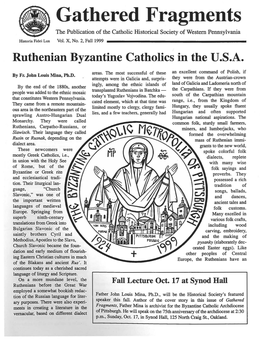 Ruthenian Byzantine Catholics in the U.S.A