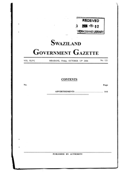 Swaziland Government Gazette