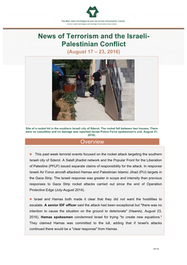 News of Terrorism and the Israeli-Palestinian Conflict (August