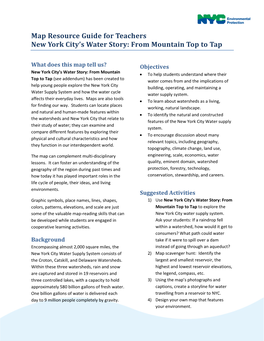 Map Resource Guide for Teachers New York City's Water