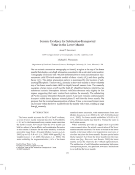 Seismic Evidence for Subduction-Transported Water in the Lower Mantle