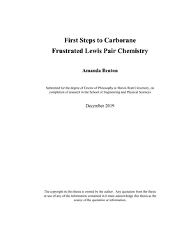 First Steps to Carborane Frustrated Lewis Pair Chemistry