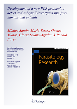 Development of a New PCR Protocol to Detect and Subtype Blastocystis Spp