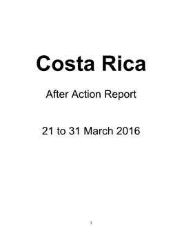 Costa Rica 2016 After Action