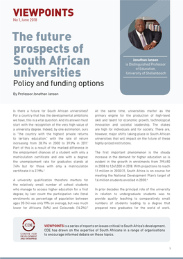 The Future Prospects of South African Universities