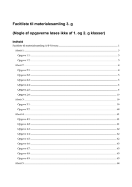 Facitliste Til Materialesamling 3