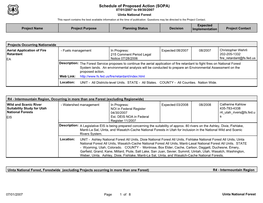 Schedule of Proposed Action (SOPA) 07/01/2007 to 09/30/2007 Uinta National Forest This Report Contains the Best Available Information at the Time of Publication