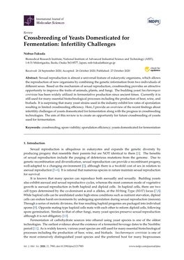 Crossbreeding of Yeasts Domesticated for Fermentation: Infertility Challenges