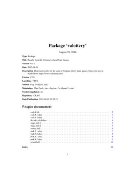 Package 'Valottery'