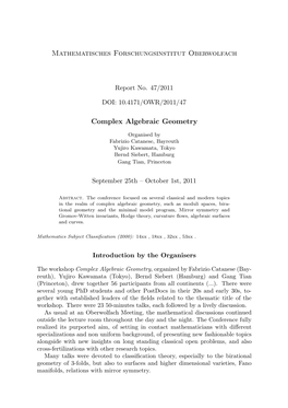 Complex Algebraic Geometry