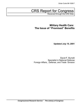 Military Health Care: the Issue of 