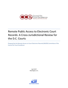 Remote Public Access to Electronic Court Records: a Cross-Jurisdictional Review for the D.C