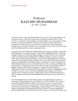 Professor KAZI DIN MUHAMMAD (B