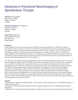 Advances in Functional Neuroimaging of Spontaneous Thought