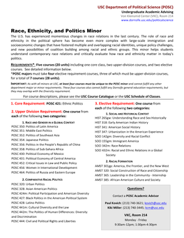 Race Ethnicity Politics Minor