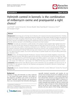 Is the Combination of Milbemycin Oxime and Praziquantel a Right Choice?