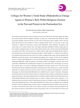 Colleges for Women's Torah Study