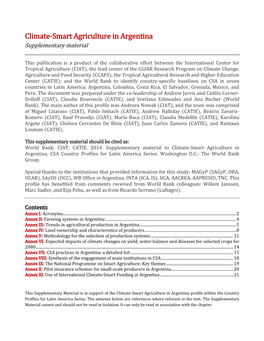 Climate-Smart Agriculture in Argentina Supplementary Material