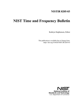 NIST Time and Frequency Bulletin