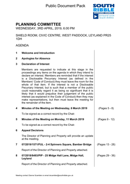 (Public Pack)Agenda Document for Planning Committee, 03/04/2019