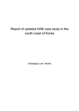 Report of Updated HAB Case Study in the South Coast of Korea