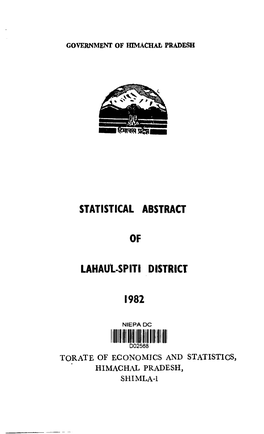 Statistical Abstract of Lahauispiti District 1982